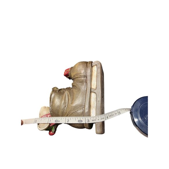 Holiday Mouse In Brown Boot Sled With Red Scarf & Green Figurine - Picture 10 of 10